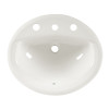 Oval Drop Lavatory Sink with Three Faucet Holes (8 Centers) in White
