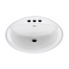 Oval Drop Lavatory Sink with Three Faucet Holes (4 Centers) in White
