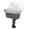 Enamelen Cast Iron Wall Mounted Service Sink with 8 CC Drilled on Back and Stainless Steel Rim Guard in White