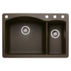 Blanco 440197-4 22-In X 33-In Double-Basin Granite Drop-In Or Undermount 4-Hole Residential Kitchen Sink in Cafe Brown Blanco 440197-4 22-In X 33-In Double-Basin Granite Drop-In Or Undermount 4-Hole Residential Kitchen Sink in Cafe Brown