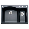 Blanco 440199-4 22-In X 33-In Double-Basin Granite Drop-In Or Undermount 4-Hole Residential Kitchen Sink in Anthracite