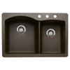 Blanco 440213-3 22-In X 33-In Double-Basin Granite Drop-In Or Undermount 3-Hole Residential Kitchen Sink in Cafe Brown