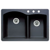 Blanco 440215-3 22-In X 33-In Double-Basin Granite Drop-In Or Undermount 3-Hole Residential Kitchen Sink in Anthracite