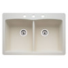 22-In X 33-In Double-Basin Granite Drop-In Or Undermount 3-Hole Residential Kitchen Sink in Biscuit 22-In X 33-In Double-Basin Granite Drop-In Or Undermount 3-Hole Residential Kitchen Sink in Biscuit