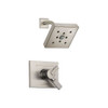 Delta T17253-SSH2O Dual Function Pressure Balanced Shower Trim with H2Okinetic and Integrated Volumn Control Less Rough-in in Brilliance Stainless