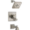 Delta T17451-SSH2O Dual Function Pressure Balanced Bath and Shower Trim with H2Okinetic Shower Head and Integrated Volume Control Less Rough-in in Brilliance Stainless