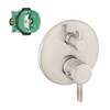 Hansgrohe K04231-01850BN Ecostat S Thermostatic Trim with Volume Control and Diverter with Rough-In in Brushed Nickel