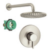 Hansgrohe KS04233-27474BN Raindance Downpour Air 10-in Showerhead Kit with PBV Trim and Rough-in in Brushed Nickel
