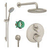 Hansgrohe KSH04447-27474-66BN Raindance Shower Faucet Kit with Handshower Wallbar PBV Trim with Diverter and Rough-in in Brushed Nickel
