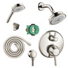 Hansgrohe KSH04449-04070-72PN Croma Shower Faucet Kit with Handshower PBV Trim with Diverter and Rough-in in Polished Nickel
