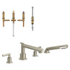 Two-Handle Diverter Roman Tub Faucet with Hand Shower in Brushed Nickel