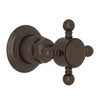 Rohl A4912XMTCBTO Trim for Volume Control and 4-Port Dedicated Diverter with Cross Handle, Tuscan Brass