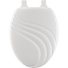Wood Elongated Toilet Seat in White Wood Elongated Toilet Seat in White