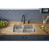 Stainless Steel Double Equal Kitchen Sink 32-in W x 18-in L in Luster Stainless Steel Double Equal Kitchen Sink 32-in W x 18-in L in Luster
