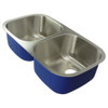 32.41-in x 18-in x 9-in 16 Gauge Equal Double Bowls, Undermount Stainless Steel Kitchen Sink
