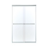 48-in Clear Glass Shower Kit with Wall Surround, Base, Door, in Seashore/White/Silver