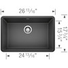 17.75-in x 26.8125-in Granite 8.625-in Deep Kitchen Sink, in Anthracite 17.75-in x 26.8125-in Granite 8.625-in Deep Kitchen Sink, in Anthracite
