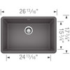 17.75-in x 26.8125-in Granite 8.625-in Deep Kitchen Sink, in Cinder 17.75-in x 26.8125-in Granite 8.625-in Deep Kitchen Sink, in Cinder