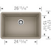 17.75-in x 26.8125-in Granite 8.625-in Deep Kitchen Sink, in Truffle 17.75-in x 26.8125-in Granite 8.625-in Deep Kitchen Sink, in Truffle