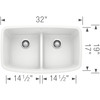 19-in x 32-in Granite 9.5-in Deep Kitchen Sink, in White 19-in x 32-in Granite 9.5-in Deep Kitchen Sink, in White