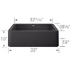 19-in x 33-in Granite 10-in Deep Kitchen Sink, in Anthracite