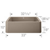 19-in x 33-in Granite 10-in Deep Kitchen Sink, in Truffle