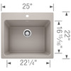 22-in x 25-in Granite 12-in Laundry Sink, in Truffle 22-in x 25-in Granite 12-in Laundry Sink, in Truffle