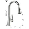 Pull-Down Bar Faucet Dual Spray 1.5 gpm in Stainless Finish