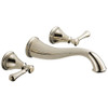 Two Handle Wall Mount Lavatory Faucet Trim in Polished Nickel Finish, 1.2gpm Flow Rate