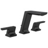 Two Handle Widespread Lavatory Faucet in Matte Black Finish, 1.2gpm Flow Rate