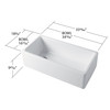 36 in. X 18 in. X 10 in. Super Single Bowl, Farmhouse Fireclay Kitchen Sink, Undermount Installation, In White