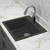 22-1/2in x 20in  x 8-1/2in silQ Granite Kitchen Sink with Single Bowl, Drop-in Installation, with 1 Pre-Drilled Faucet Hole, in Espresso