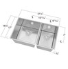 31.5-in x 18.5-in x 10-in 14 Gauge 60/40 Double Bowls, Undermount Stainless Steel Kitchen Sink