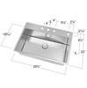 32-in x 22-in x 10-in 16 Gauge Super Single Bowl, Stainless Steel Kitchen Sink, Micro Edge Dual Mount Installation, with 1 Hole