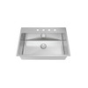 32-in x 22-in x 10-in 16 Gauge Super Single Bowl, Stainless Steel Kitchen Sink, Micro Edge Dual Mount Installation, with 3 Holes