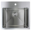 23-in x 22-in x 10-in 16 Gauge Single Bowl, Stainless Steel Kitchen Sink, Micro Edge Dual Mount Installation, with FR2 Holes