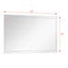 35.43 X 1.18 X 21.65 LED-Backlit Contemporary Mirror with Touch Sensor