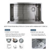 35.875-in x 20.25-in x 10-in 16 Gauge Super Single Bowl, Farmhouse Stainless Steel Kitchenl Sink, Undermount Installation