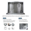 29.875-in x 20.25-in x 10-in 16 Gauge Super Single Bowl, Farmhouse Stainless Steel Kitchenl Sink, Undermount Installation