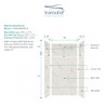 Transolid EWKX483696-41 Expressions 36" X 48" X 96" 6-Piece Shower Wall Trimmable Kit with Extension Kit, In Bianca