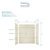 Transolid EWK603672-44 Expressions 36" X 60" X 72" 3-Piece Tub/Shower Wall Kit, In Sea Fog