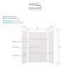 Transolid EWK604896-39 Expressions 48" X 60" X 96" 3-Piece Tub/Shower Wall Kit, In Grey