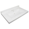 37-in X 22-in Single Bowl Vanity Top with 4-in CC Faucet Holes, in Solid White
