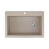 22-in W x 33-in L Granite Super Single Drop-in 1-Hole Kitchen Sink in Cafe Latte with Grid, Strainer, Installation Kit