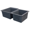 31.75-in x 20.75-in x 9.5-in Granite 1-3/4 Offset Double Undermount Kitchen Sink in Grey with Grids, Strainer, Disposer Strainer, Installation Kit
