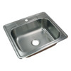 25-in x 22.02-in x 8-in 18 Gauge Single Bowl, Stainless Steel Kitchen Sink, Drop-in Installation with 1-Hole, with Grids, Strainer, Installation Kit