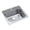 Transolid K-MTSB252212-1 Meridian Stainless Steel 25-in x 22-in x 12-in Laundry/Utility Sink Kit with 1-Hole in Brushed Finish
