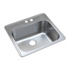 Transolid K-MTSB252212-MR2 Meridian Stainless Steel 25-in x 22-in x 12-in Laundry/Utility Sink Kit with 2-Hole in Brushed Finish