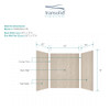Transolid EWK606072-45 Expressions 60" X 60" X 72" 3-Piece Tub/Shower Wall Kit, In Bleached Oak