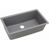 33" x 18-7/16" x 9-7/16" Quartz Single Bowl Undermount Sink in Greystone